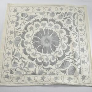 2 Pottery Barn Tula Suzani Pillow Sham EURO Gray Medallion Print 26 Square NEW